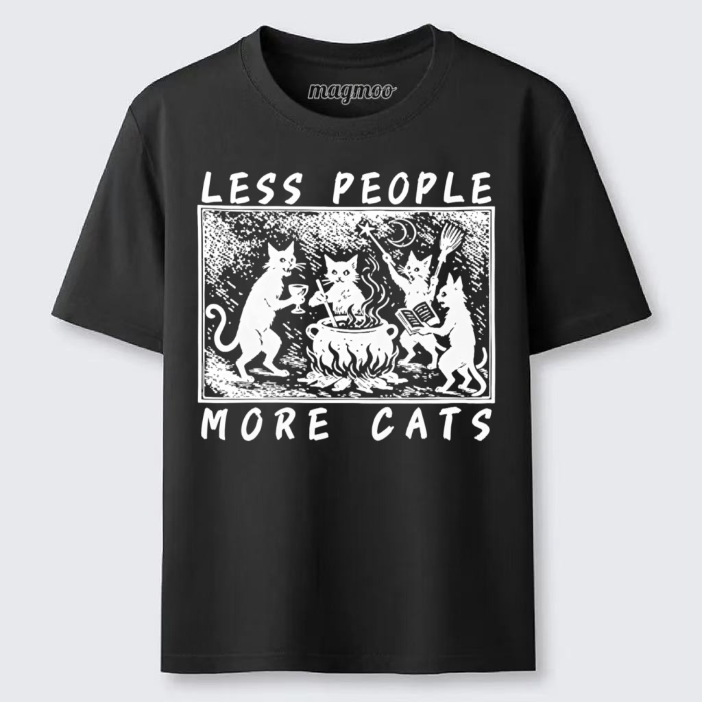 Magmoo Less People More Cats T-shirt