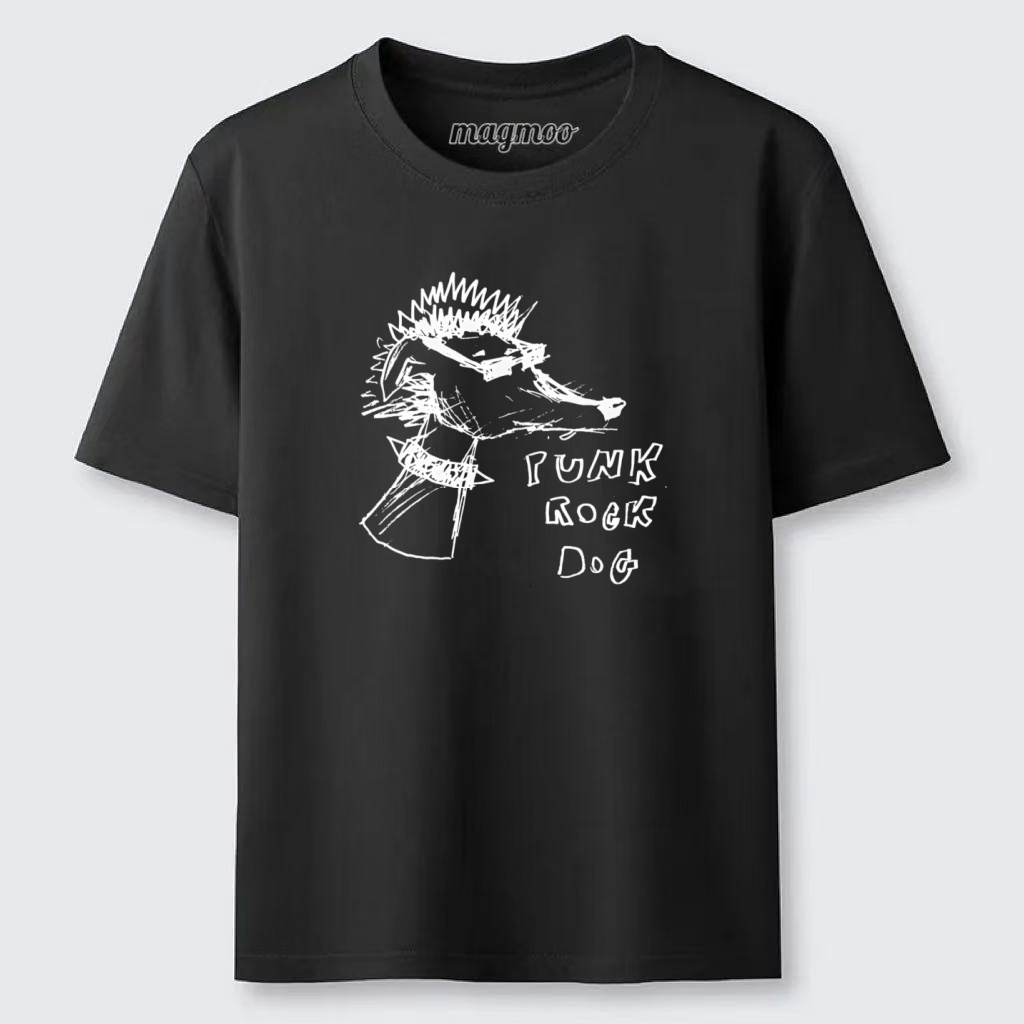 Magmoo Punk Rock Dog Sketch T-shirt