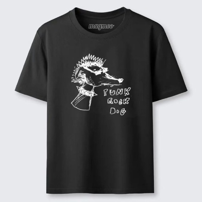 Magmoo Punk Rock Dog Sketch T-shirt
