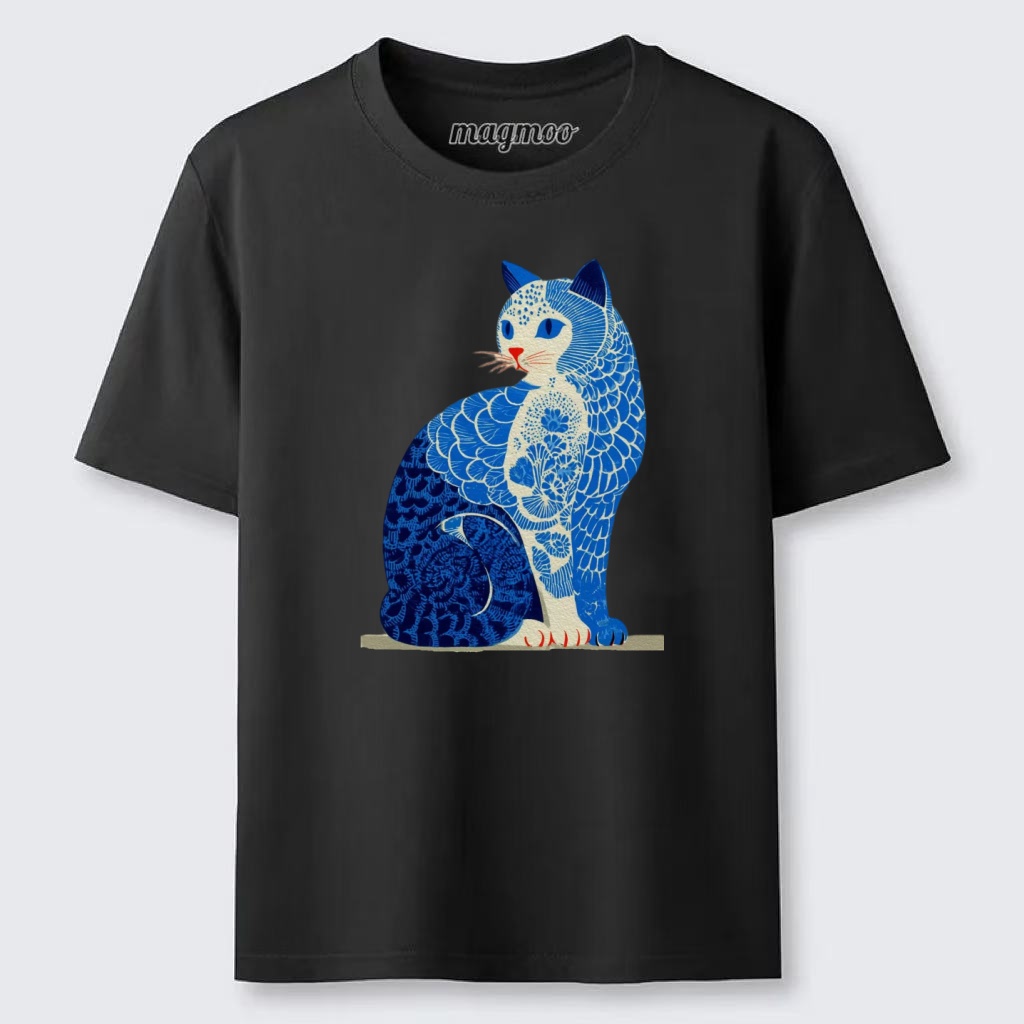 Magmoo Blue Porcelain Cat T-shirt