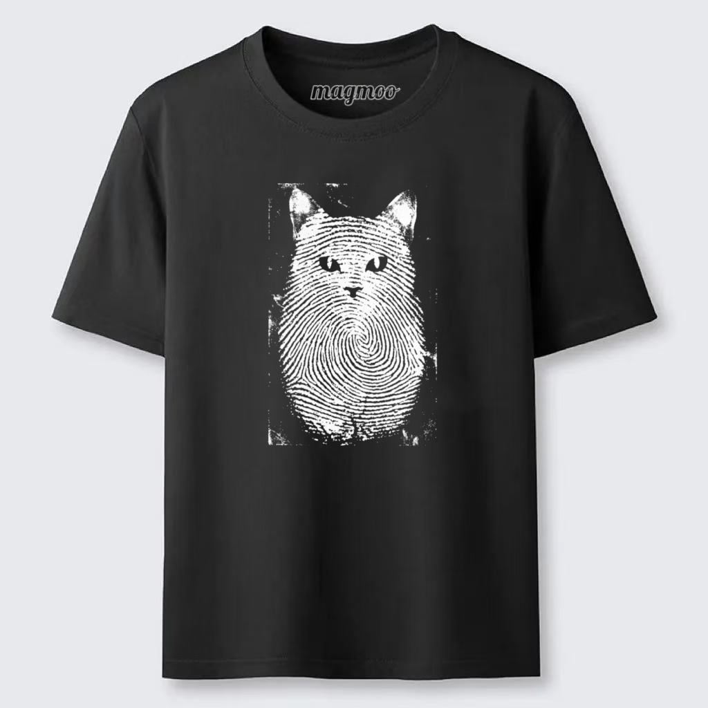 Magmoo Fingerprint Cat Portrait Classic T-shirt