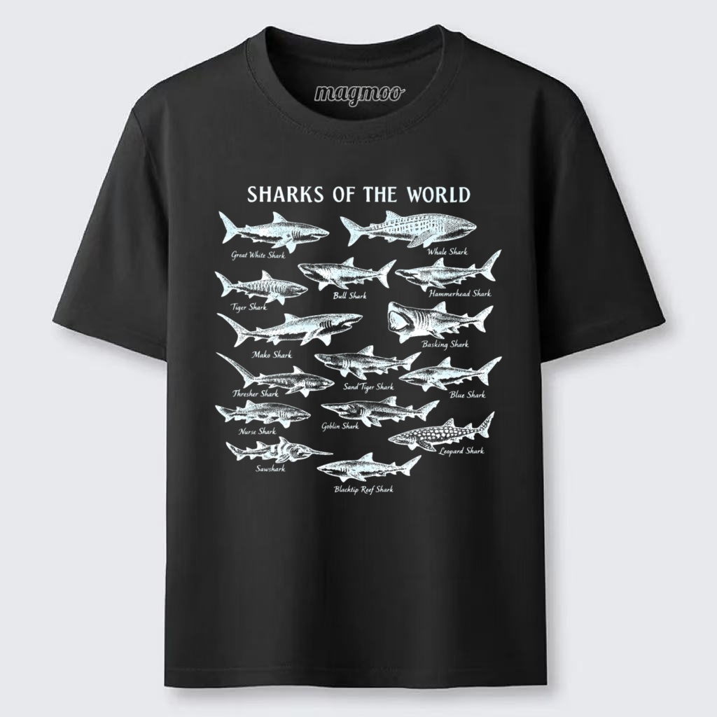 Magmoo Vintage Sharks Of The World Classic T-shirt