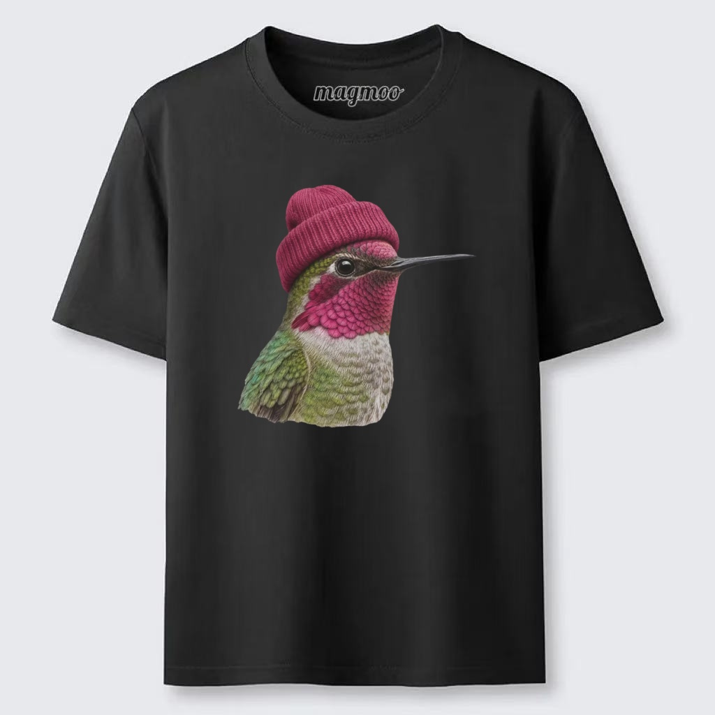 Magmoo 90's Anna's Hummingbird Wearing Beanie Classic T-shirt