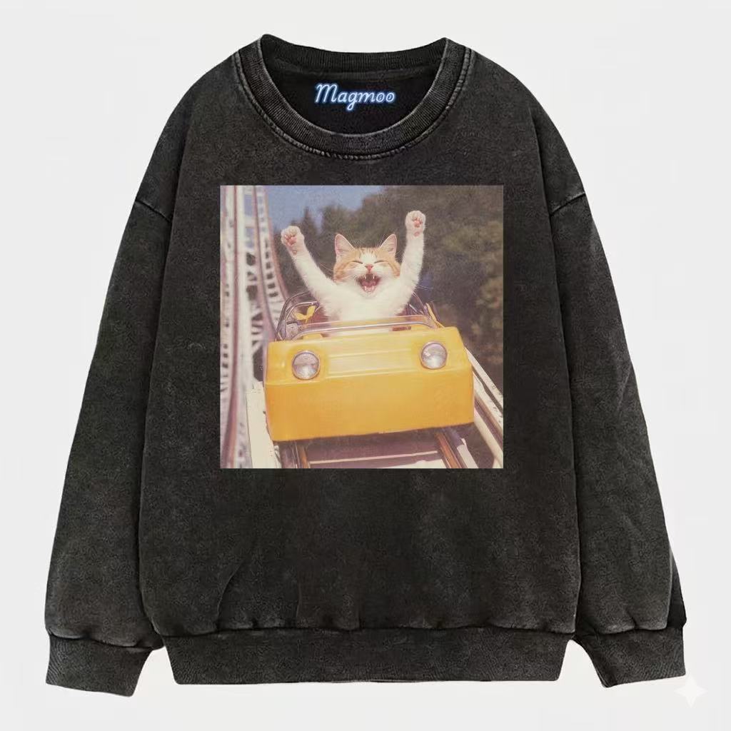 Funny Roller Coaster Cat T-shirt