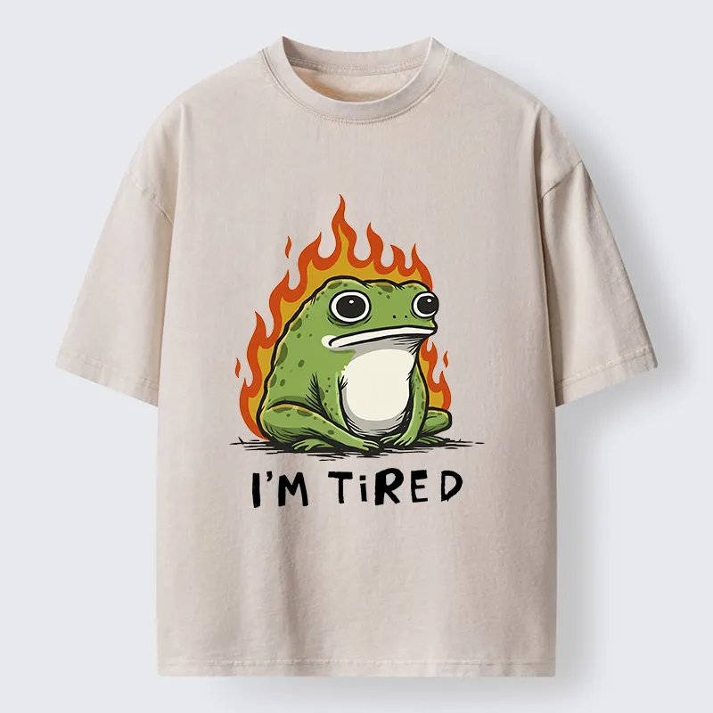 Magmoo Tired Frog Japan Washed T-Shirt-Magmoo