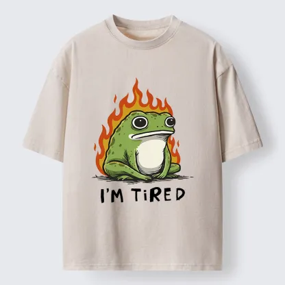 Magmoo Tired Frog Japan Washed T-Shirt-Magmoo