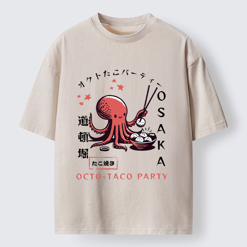 Magmoo Cute Octopus Washed T-Shirt