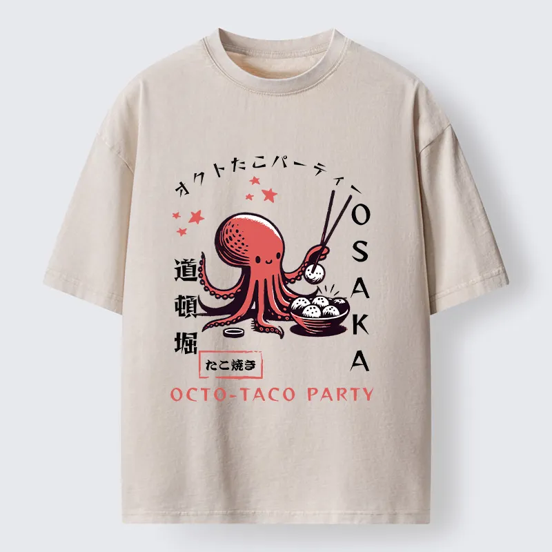 Magmoo Cute Octopus Washed T-Shirt