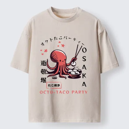 Magmoo Cute Octopus Washed T-Shirt