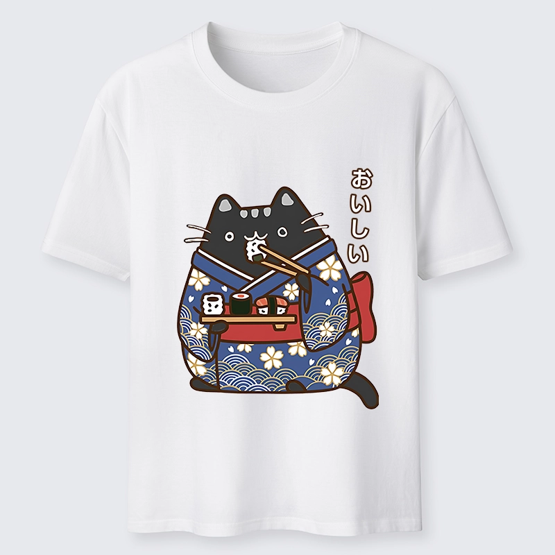 Magmoo Geisha Cat Sushi Classic T-Shirt-Magmoo