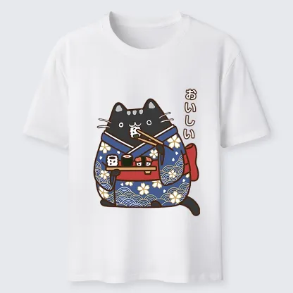 Magmoo Geisha Cat Sushi Classic T-Shirt-Magmoo