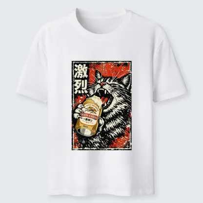 Magmoo Cat Drinking Beer Classic T-Shirt-Magmoo