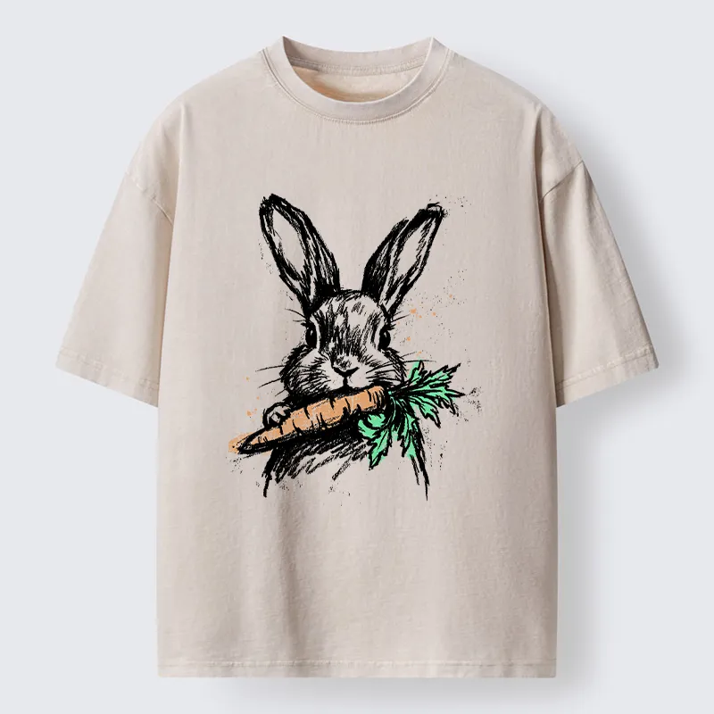 Magmoo Easter Bunny Washed T-Shirt-Magmoo