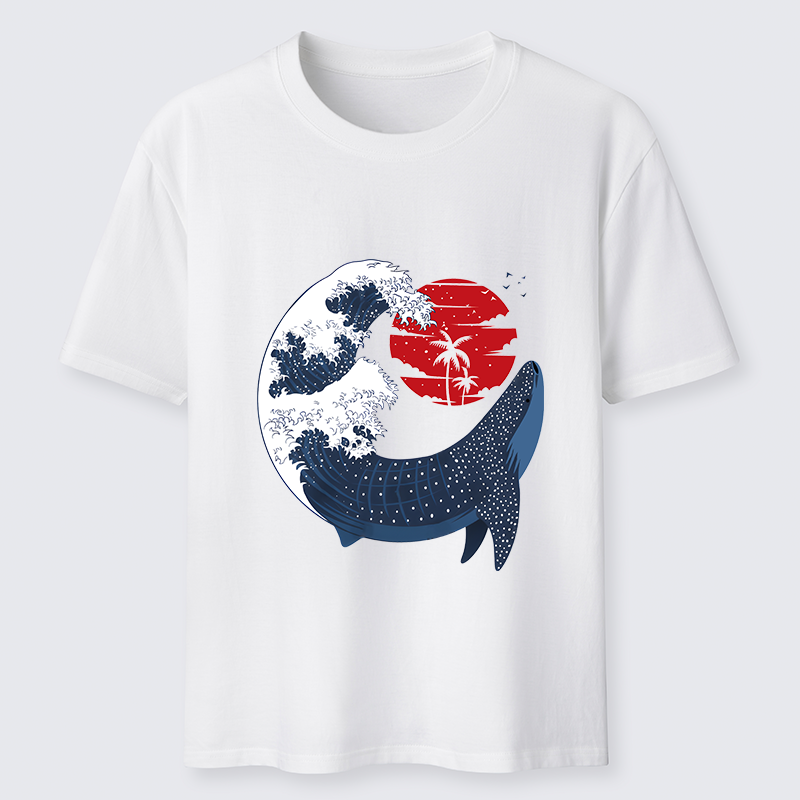 Magmoo Japanese Whale Wave Classic T-Shirt-Magmoo