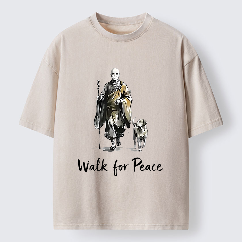 Magmoo Peace Dog Aloka Washed T-Shirt-Magmoo