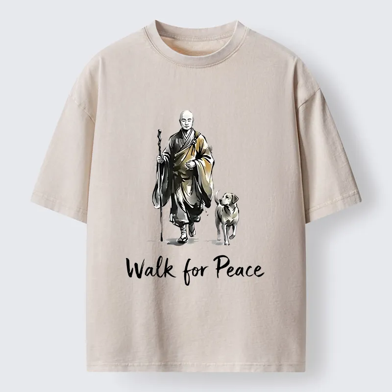 Magmoo Peace Dog Aloka Washed T-Shirt-Magmoo