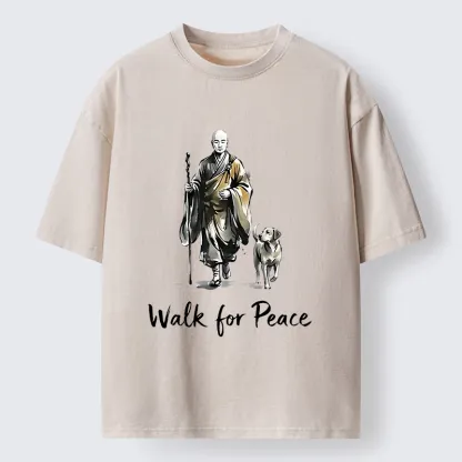 Magmoo Peace Dog Aloka Washed T-Shirt-Magmoo