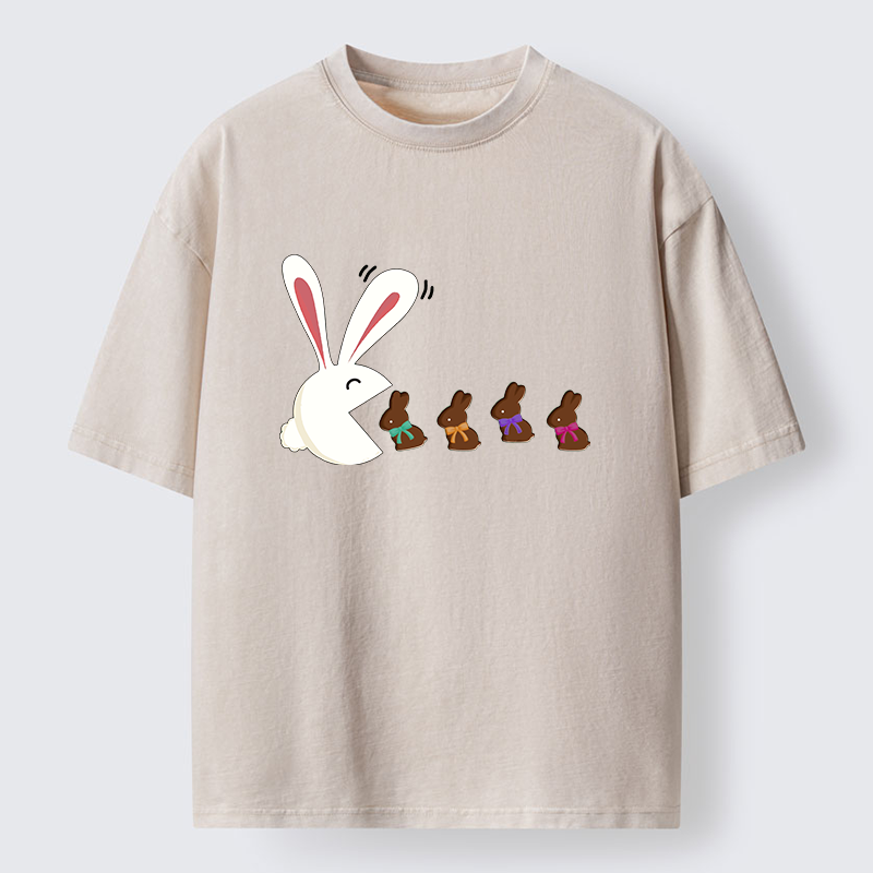 Magmoo Fun Of The Easter Bunny Washed T-Shirt-Magmoo