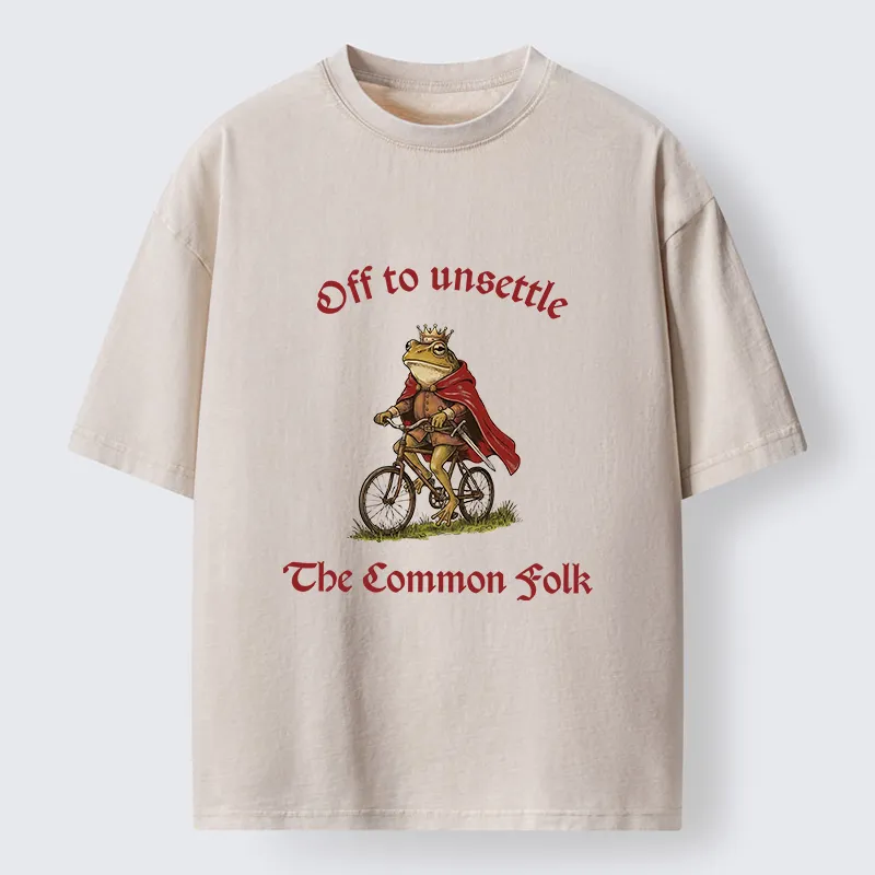 Magmoo Frog King Funny Washed T-Shirt-Magmoo