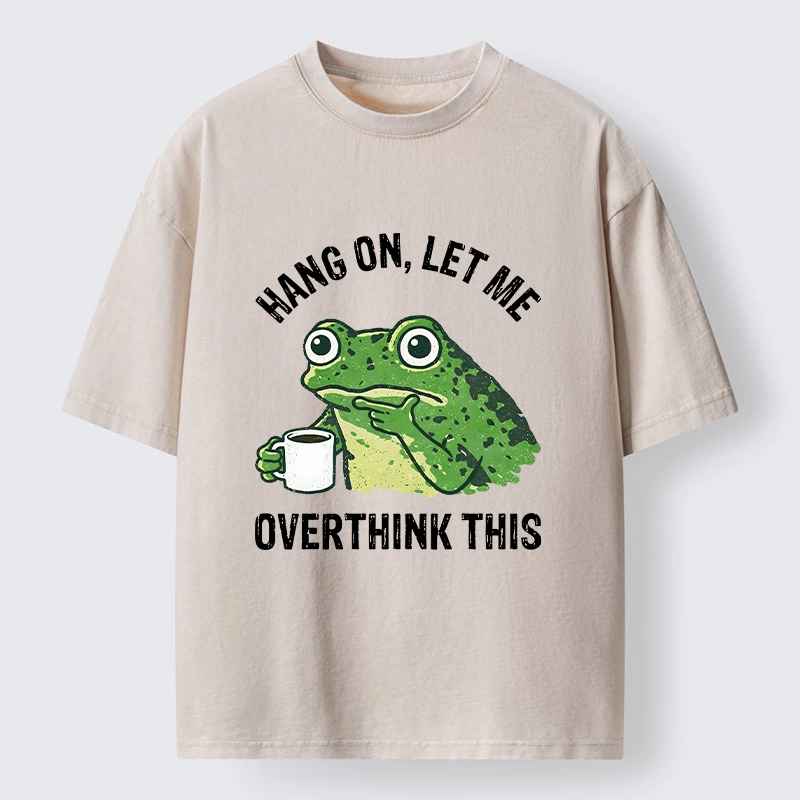 Magmoo Overthinking Frog With Coffee Washed T-Shirt