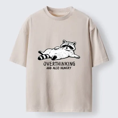 Magmoo Hungry Overthinking Raccoon Washed T-Shirt