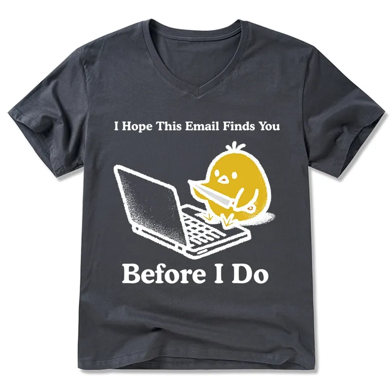 Magmoo Chicken Knife Email Meme V-Neck Classic T-Shirt-Magmoo