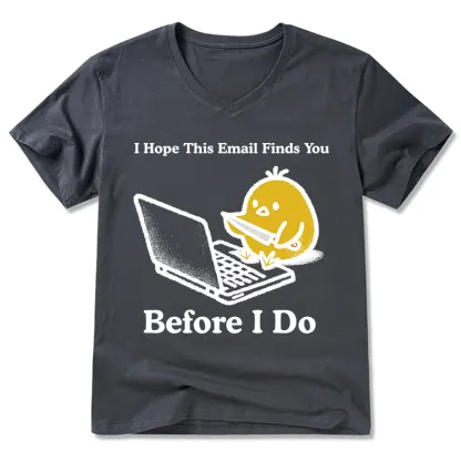 Magmoo Chicken Knife Email Meme V-Neck Classic T-Shirt-Magmoo