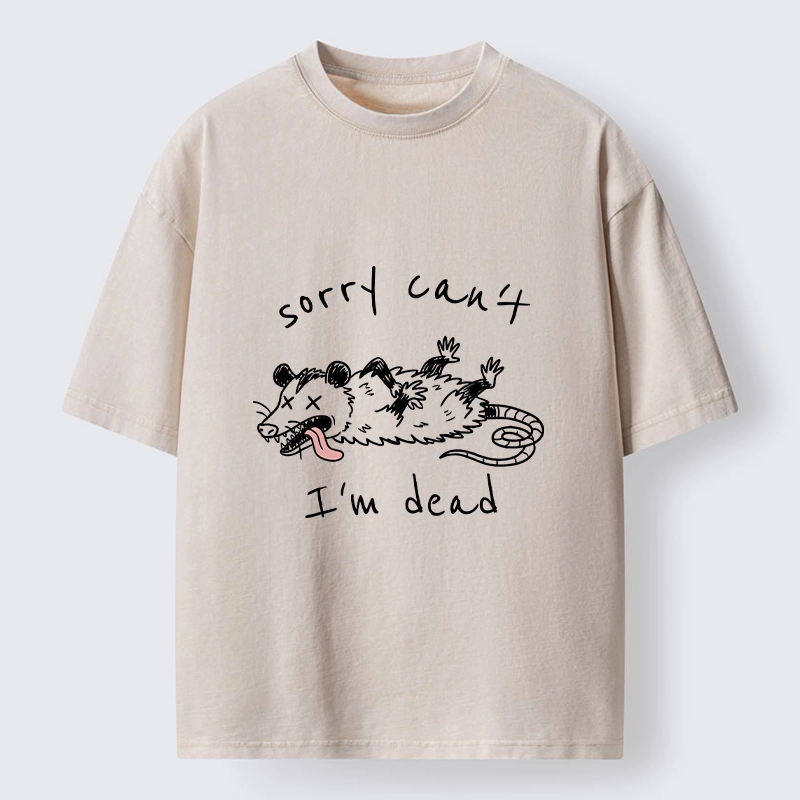 Magmoo Opossum Dead Mode Funny Life Washed T-Shirt