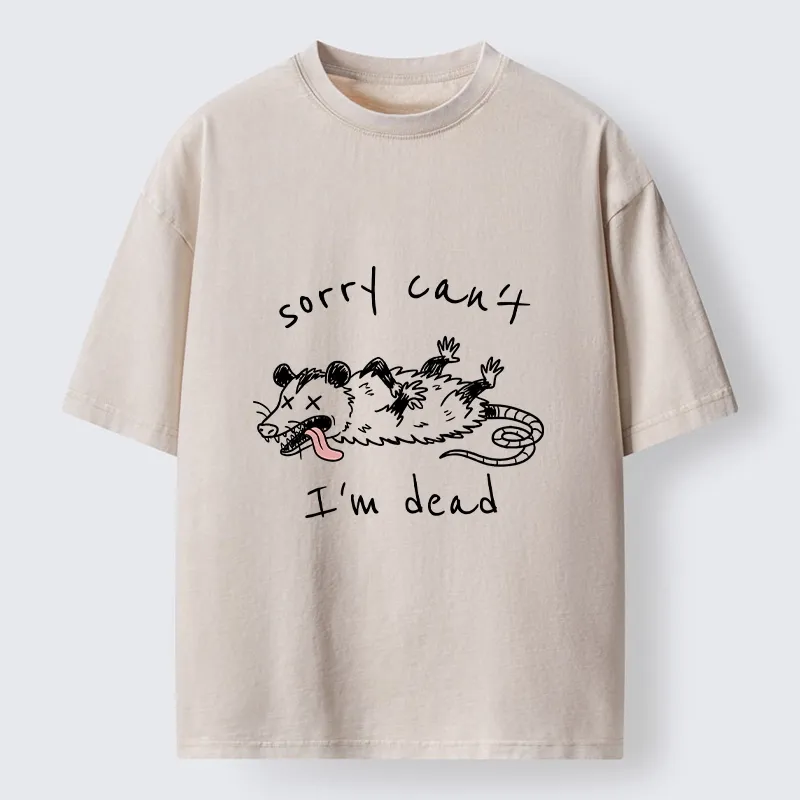 Magmoo Opossum Dead Mode Funny Life Washed T-Shirt