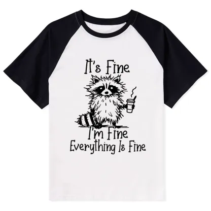 Magmoo Raccoon Fine Meme Raglan T-shirt