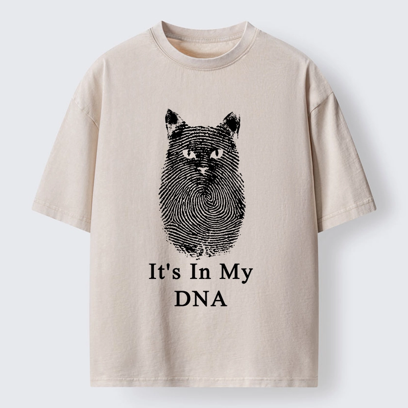 Magmoo Fingerprint Cat DNA Print Washed T-Shirt