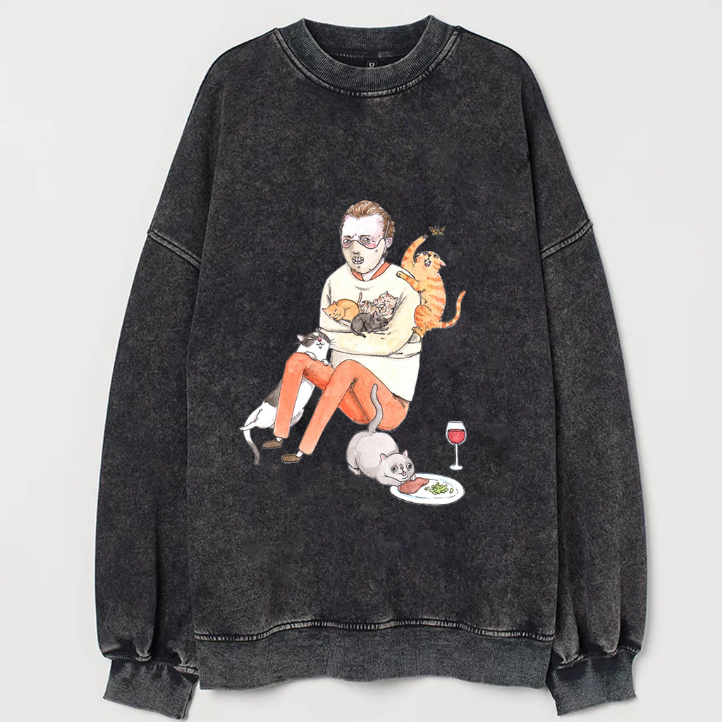Funny Lecter with Cats Shirt/Sweatshirt-Magmoo