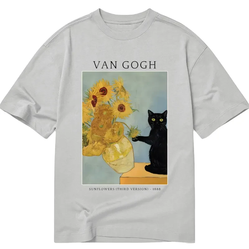 Magmoo Black Cat With Sunflowers Classic T-Shirt