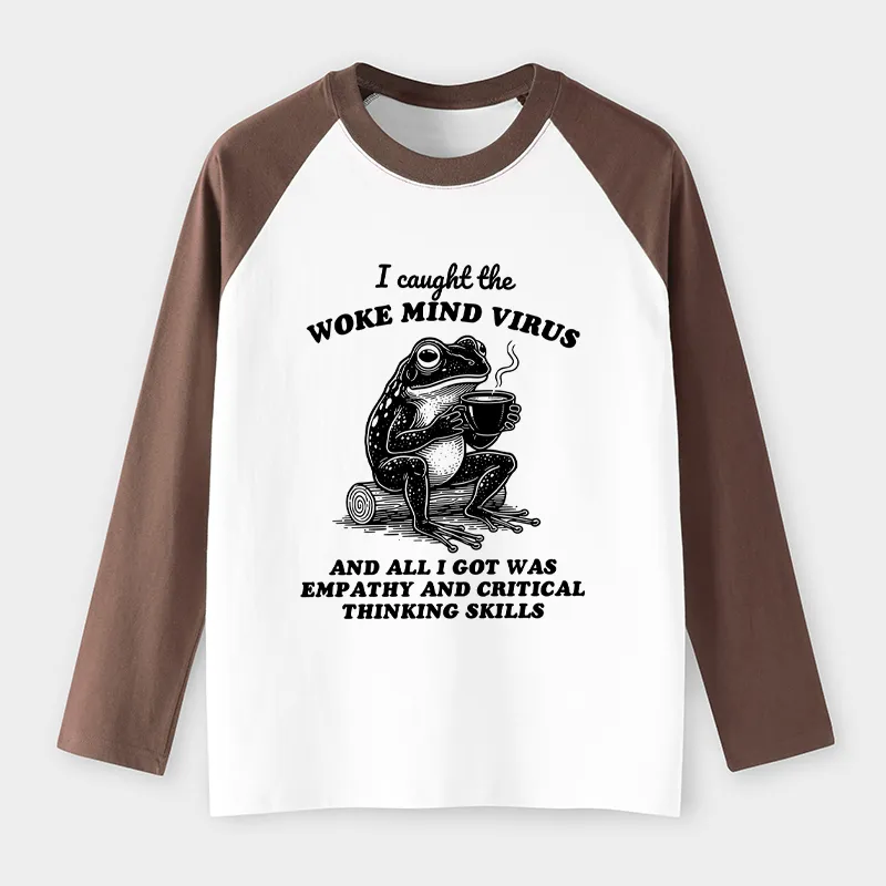 Magmoo Awakened Thinking Virus Frog Raglan Long Sleeve T-shirt