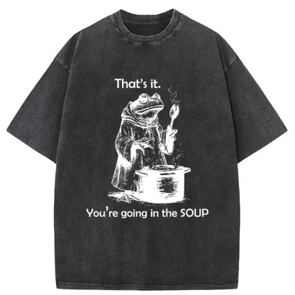 Magmoo frog Is Making Soup Washed T-Shirt