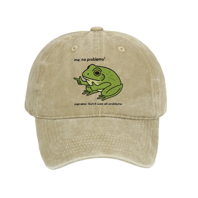 Magmoo Stupid Frog Meme Washed Cap