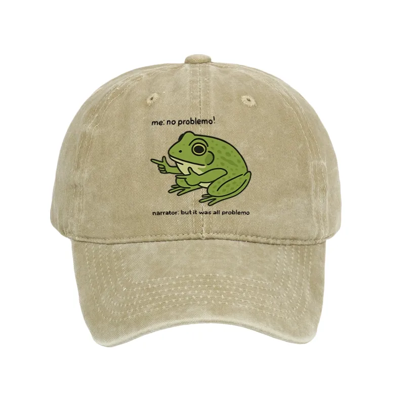 Magmoo Stupid Frog Meme Washed Cap