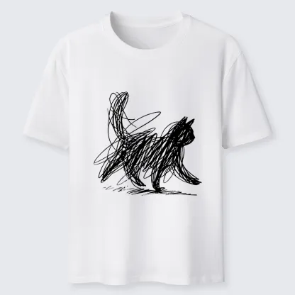 Magmoo Minimalist Cat Art Classic T-Shirt