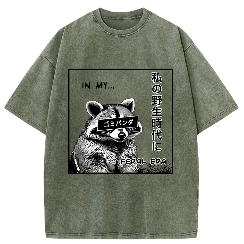 Magmoo Japanese Wild Raccoon Washed T-Shirt