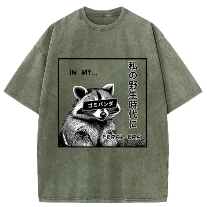 Magmoo Japanese Wild Raccoon Washed T-Shirt