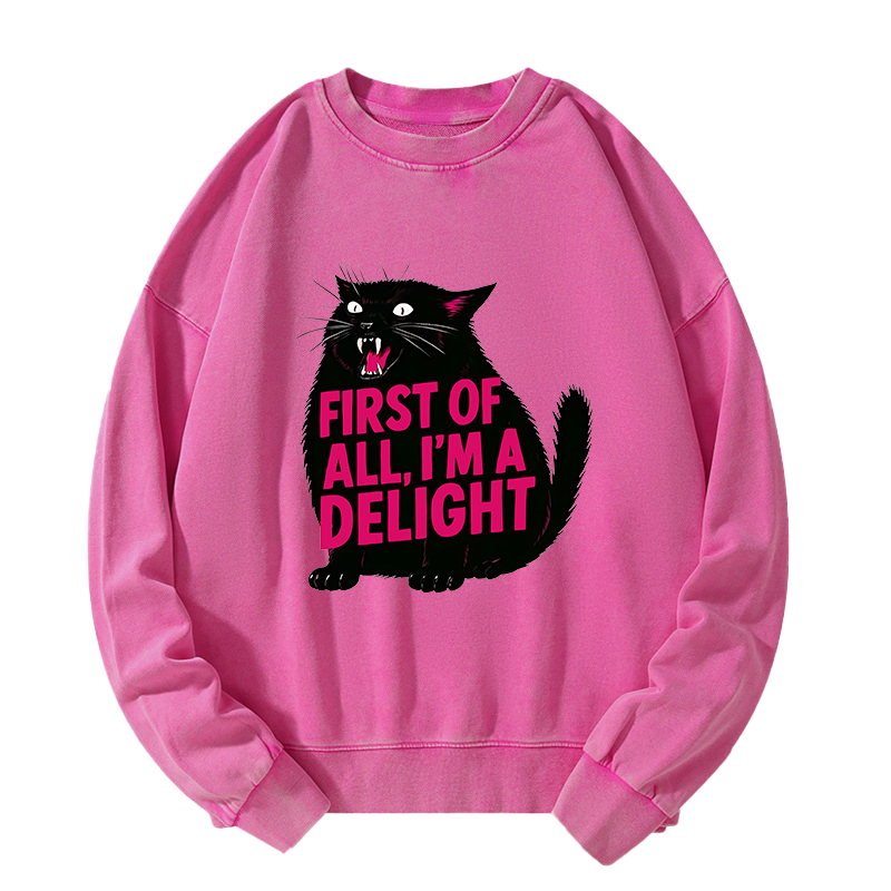 Magmoo Roaring Black Cat Washed Sweatshirt