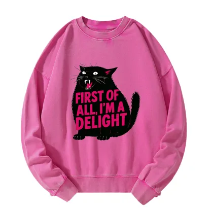 Magmoo Roaring Black Cat Washed Sweatshirt