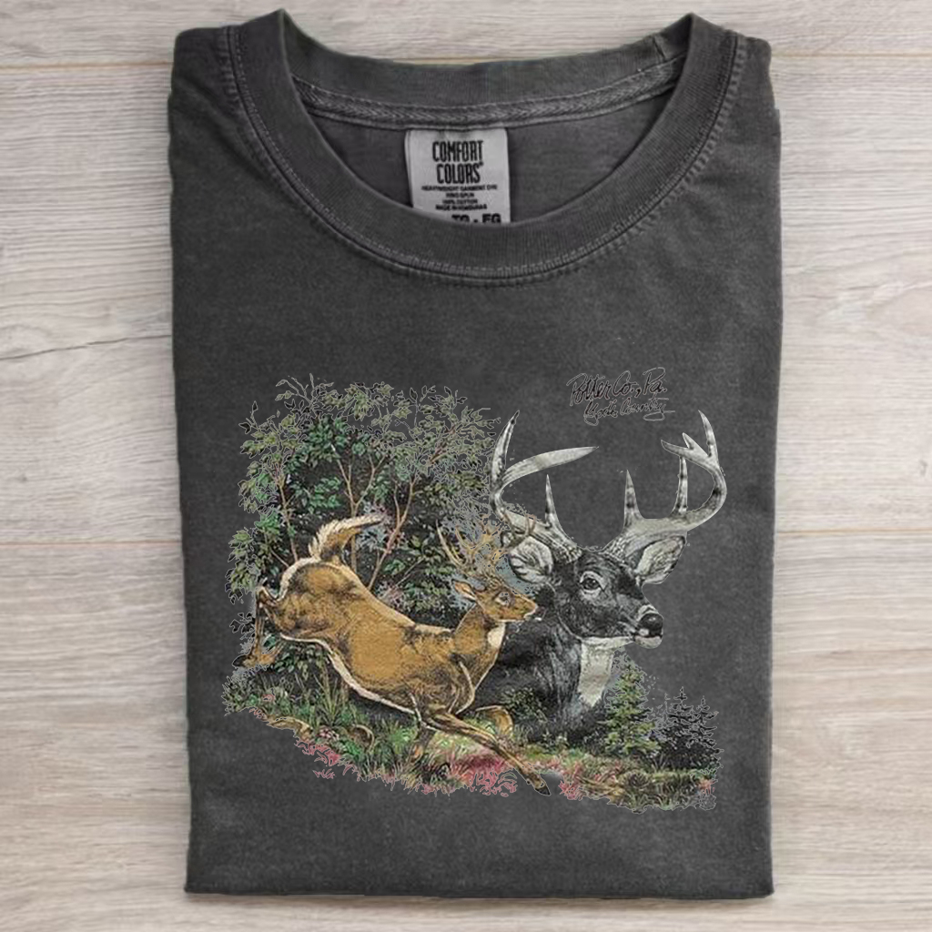 Vintage 1995 Deer Forest Wildlife Nature Shirt/Sweatshirt-Magmoo