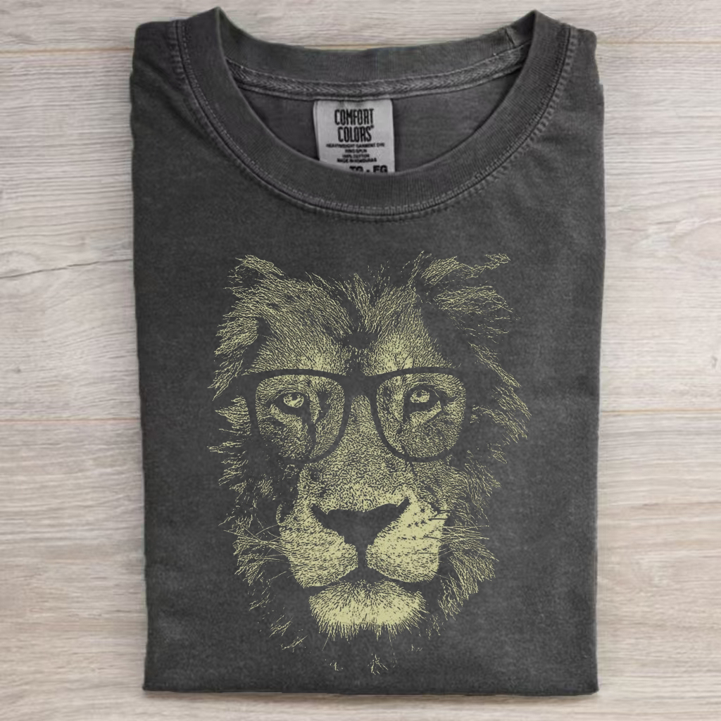 Lion Wearing Glasses T-shirt-Magmoo