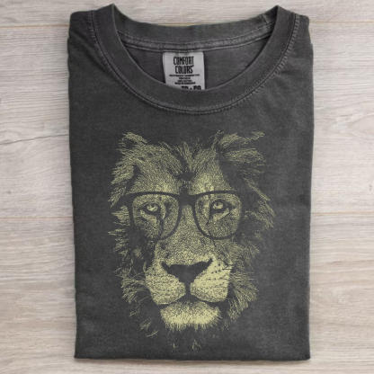 Lion Wearing Glasses T-shirt-Magmoo