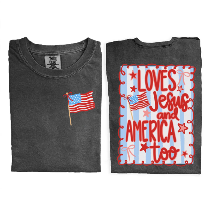 Loves Jesus and America Too T-shirt-Magmoo