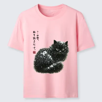Magmoo Black Cat Adorned By Snow Classic T-Shirt