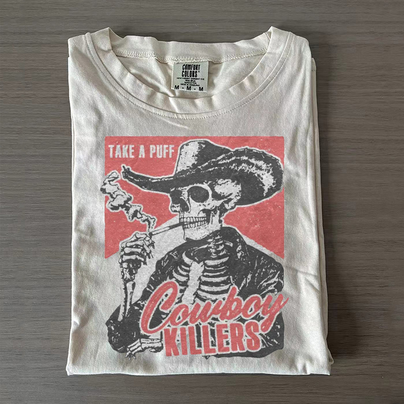 Smoking Skeleton Unisex T-shirt-Magmoo