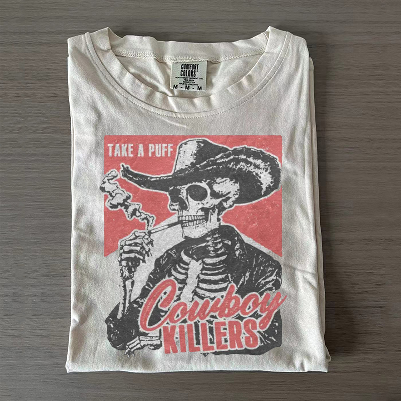 Smoking Skeleton Unisex T-shirt-Magmoo