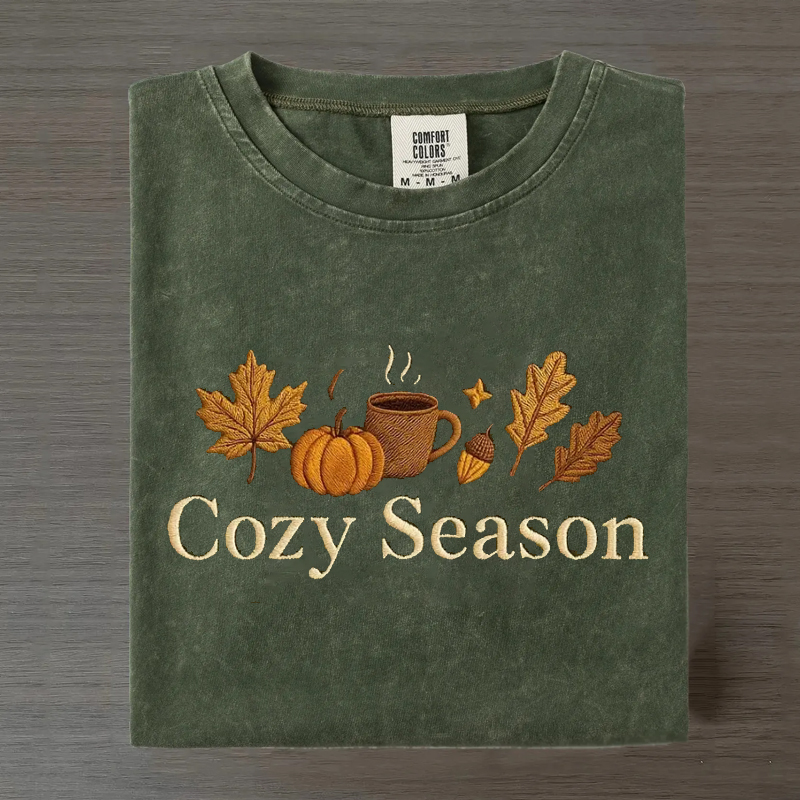 Cozy Season Embroidered  T-Shirt-Magmoo